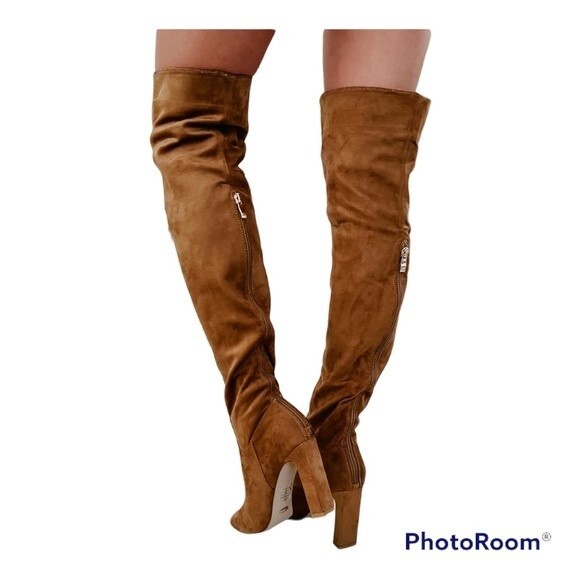 AALIYAH FAUX SUEDE OVER THE KNEE BILLINI BOOTS (BROWN FAUX SUEDE) 6 - Picture 3 of 4